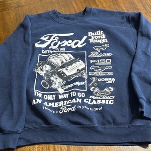 Ford Men's Dark Blue Graphic Crewneck Sweater